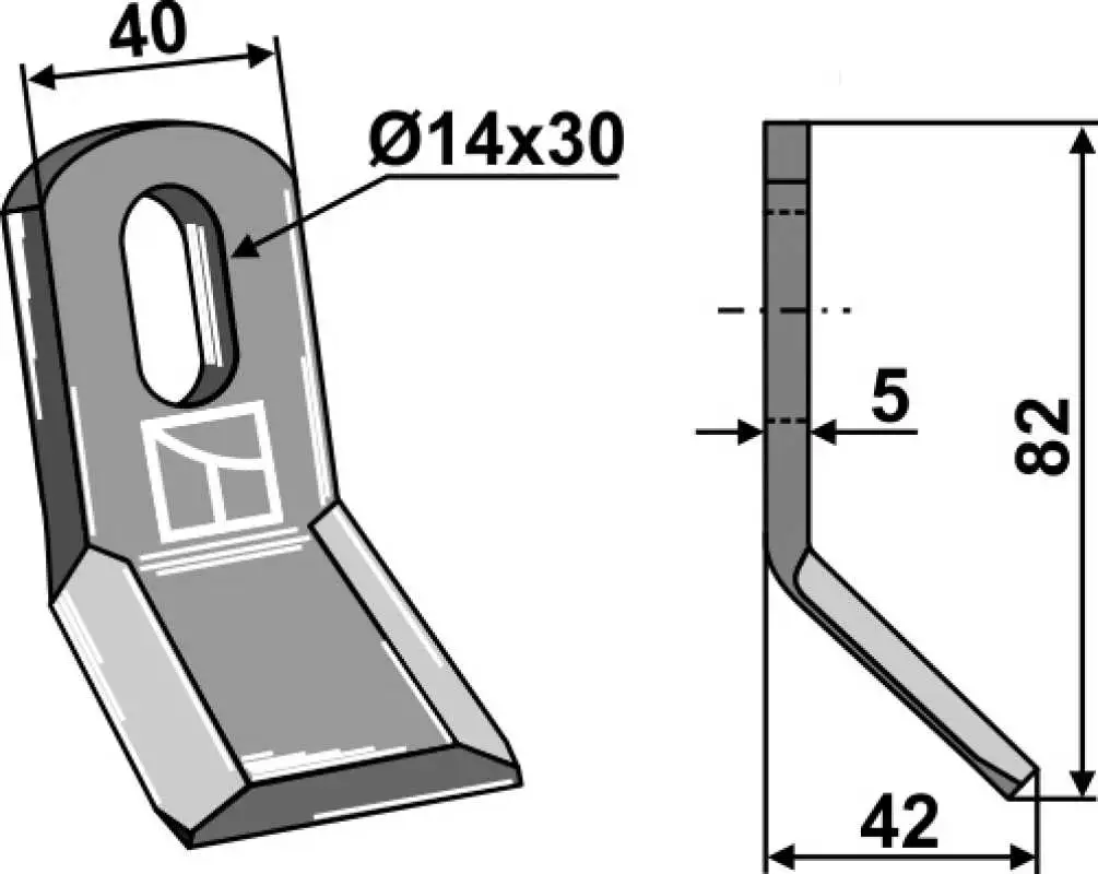 Y-Messer 82x40mm